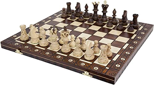 Handmade European Wooden Chess Set with 21 Inch Board and Hand Carved Chess Pieces Chess and games shop Muba