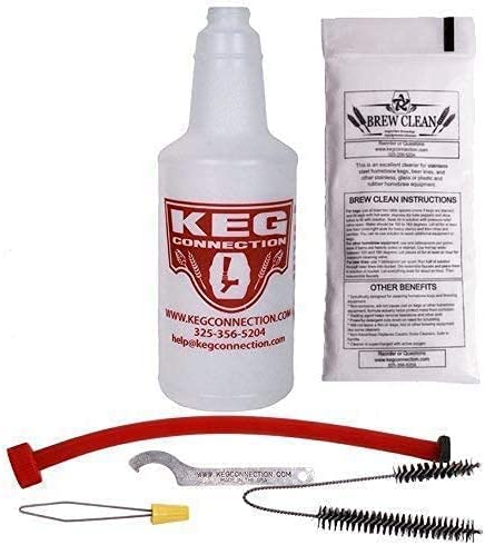 Kegconnection Kegerator Beer Line Cleaning Kit - Easy and Safe to Use Keg Cleaner - with Brew Clean Solution and More Kegconnection, LLC