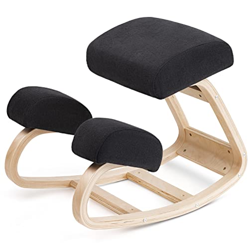 Luxton Home Ergonomic Kneeling Chair with Extra Padding - Posture Support Comfortable Desk Chair - Angled Rocking Stool & Balancing Seat - Natural Relief for Neck or Back Pain (with Extra Padding) Luxton Home