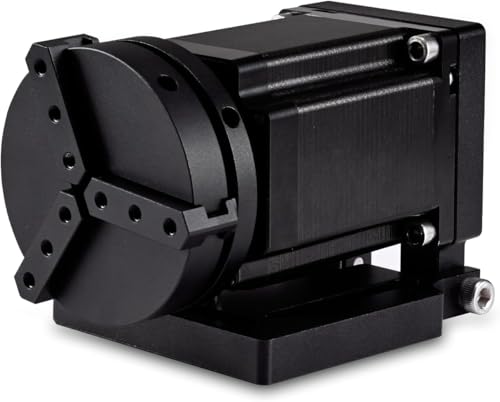 Monport D70 Rotary Axis Attachment for Fiber Laser Engravers, 70mm Rotating Shaft with 3 Jaw Rotary Chuck Stepper Motor, Laser Marking Machine Rotary Tool Accessory Kit for Ring Bracelet Bottle More Monport