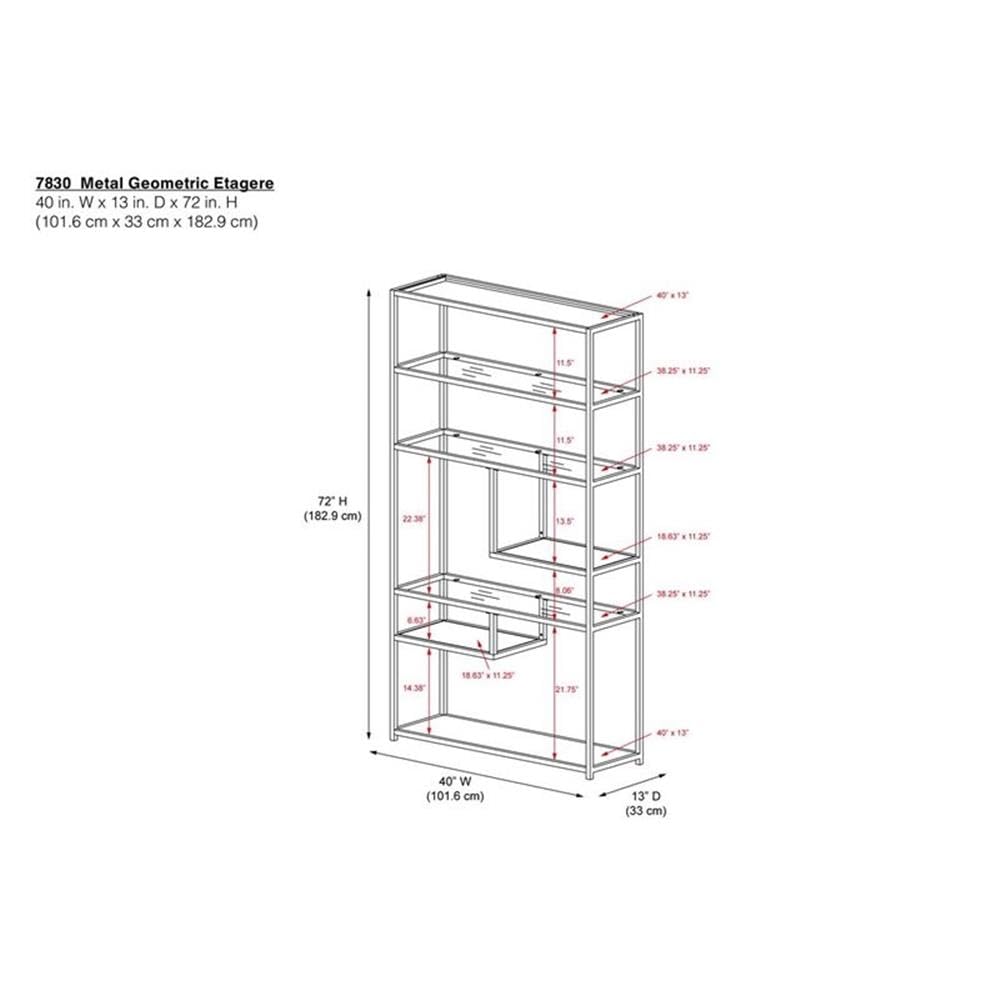 DHP Dorel Living Moriah Bookcase, Black DHP