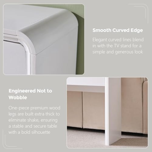 Aitjunz 63'' Console Table with 3 Drawers, Modern Entryway Table with Curved Profile Design, Narrow Long Wood Sofa Table Behind Couch Table for Living Room, Hallway, Foyer, White Aitjunz