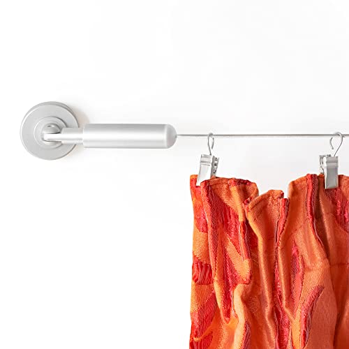 Wire Curtain Hanging System - 16ft Stainless Steel Room Divider Rod | Willow & Eva Willow And Eva