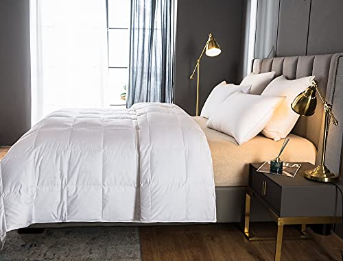 Eastwarmth Lightweight Goose Down Comforter Cooling Blanket Duvet for Summer/Warm Weather,Ultra Soft Fabric 750 Fill Power White King Size Eastwarmth