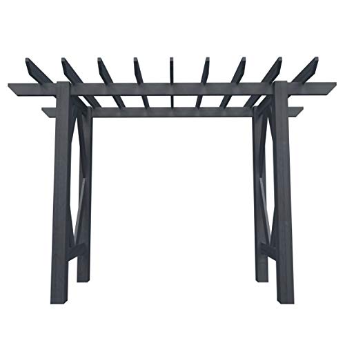 Vita Summerwood Craftsman Cedar Arbor, 91 inch x 40 inch x 85 inch, Opening Width 78.5 inches, Charcoal, FSC, Wood, Garden Décor Shade Arch, VA68895 Vita
