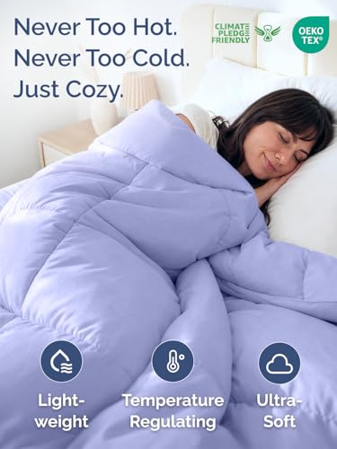Twin Size, Lavender Alternative Down Comforter - Warm, Lightweight & Breathable Hotel Quality Bedding Set for Men, Women, Kids & Teens - All Season Oversized Cooling Microfiber Duvet Insert Comforter CGK Unlimited