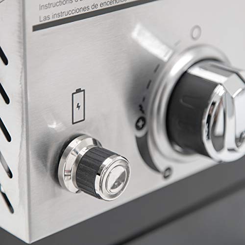 Megamaster 2-Burner Propane Barbecue Gas Grill with Foldable Side Tables, Perfect for Camping, Outdoor Cooking, Patio, Garden Barbecue Grill, 28000 BTUs, Silver and Black, 720-0864MA Megamaster