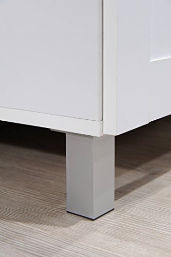 HODEDAH IMPORT Tall Standing Kitchen Cabinet with Top and Bottom Enclosed Cabinet Space, 1-Drawer, Large Open Space for Microwave in White Hodedah