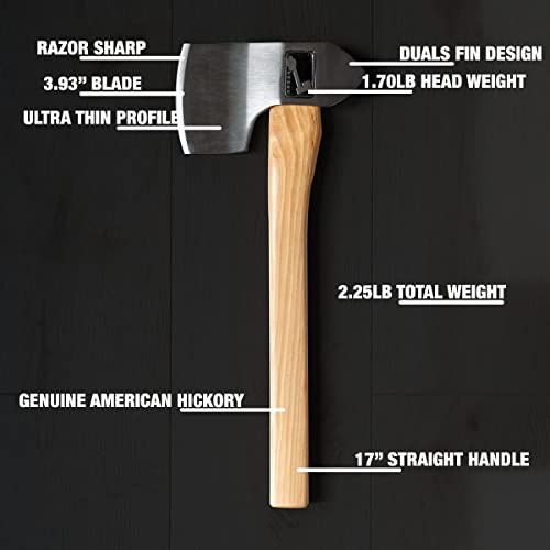 King of Diamonds Throwing Axe: World Axe Throwing League Premium Competition Throwing Axe, WATL Throwing Hatchet with Round Hickory Wooden Handle (Round Handle) WATL