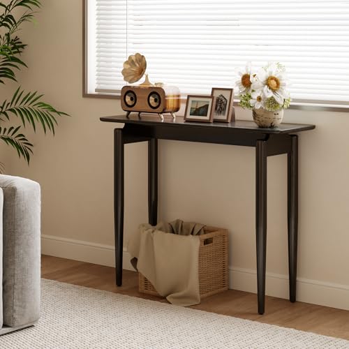 AQIMUELE Wood Console Table Black Entryway Table, Thin Console Table, Sofa Tables for Living Room (39.4'') AQIMUELE