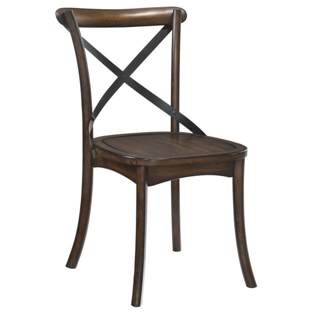 Acme Kaelyn Wooden Side Chair in Dark Oak and Black Set of 2 Acme