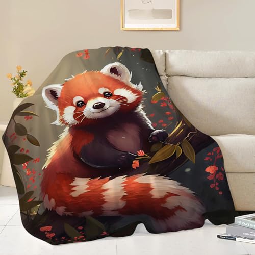 Red Panda Blanket Red Panda Throw Blanket Gifts for Adults Men Women Boys Girls Kids Super Soft Cozy Plush Fluffy Fuzzy Fleece Blanket Decor 40''X50'' Fuzawet