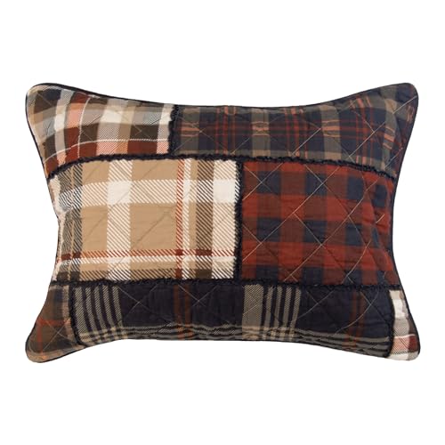 Donna Sharp Twin Bedding Set - 2 Piece - LJ Plaid Twin Quilt Set with Quilt and One Standard Pillow Sham - Machine Washable Donna Sharp