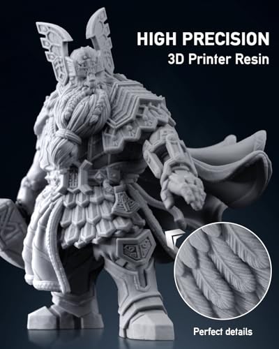 SUNLU 2000G ABS Like Resin For 3D Printer, 405nm UV Curing Photopolymer Rapid 3D Resin For 2K 4K 6K 8K LCD/DLP/SLA 3D Printers, Non-Brittle & High Precision & Low Shrinkage, 2KG, Grey SUNLU