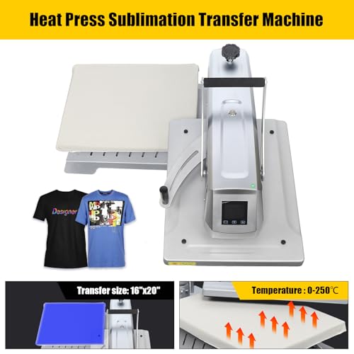 Auto Heat Press Machine, 16" x 20" Professional Swing Away Digital T-Shirt Heat Press Sublimation Clamshell Base Smart Transfer Machine for T Shirts, Sublimation, Heat Transfer Projects HASANEN