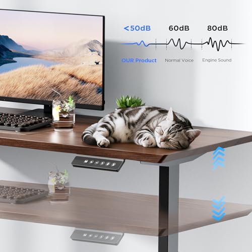 ZTTEN Dual Motor Electric Standing Desk Frame - 300 lbs Heavy Duty, 3 Memory Height Presets - Sit Stand Desk Frame, Computer Height Adjustable Desk Legs & Base for 43.3"–63" Desktop, Black Frame Only ZTTEN