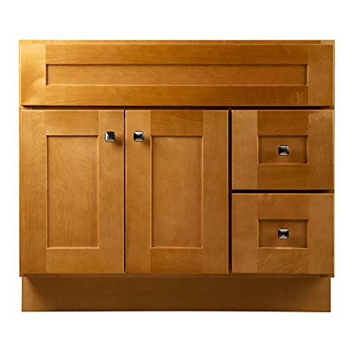 Design House Brookings 36 Inch Bathroom Vanity, Ready to Assemble, Solid Wood, Birch, 587139 Design House