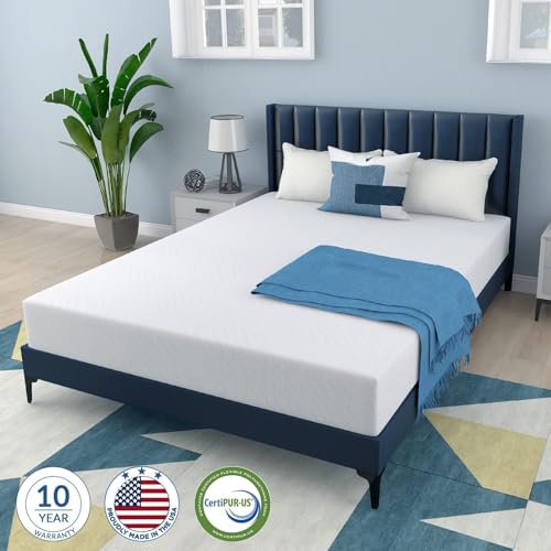 MLILY Queen Mattress, 8 Inch Memory Foam Mattress, Green Tea Queen Size Mattress in A Box, Medium Firm Mattress Queen for Pressure Relieving, CertiPUR-US Certified MLILY