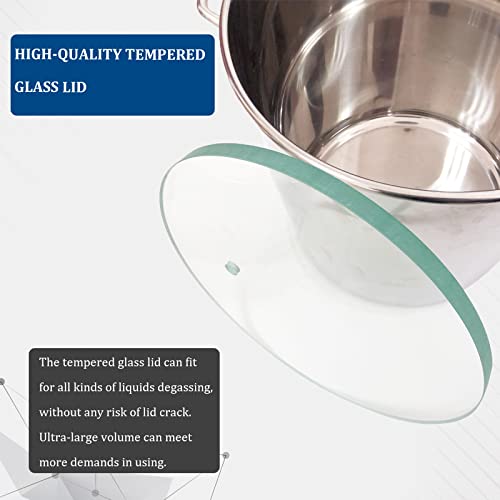 9 Gallon Tempered Glass Vacuum Chamber with Two Rubber Seals, 33L Stainless Steel Degassing Chamber Kit with 5 CFM 1/3HP Single Stage Vacuum Pump Without Oil, Perfect for Stabilizing Wood P PBAUTOS