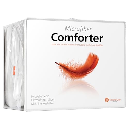 HOSPITOLOGY PRODUCTS White Comforter Queen Hypoallergenic Duvet Insert Microfiber All Season Goose Down Alternative Quilted - Corner Loops - Box Stitched - Washable - 90" W x 94" L HOSPITOLOGY PRODUCTS