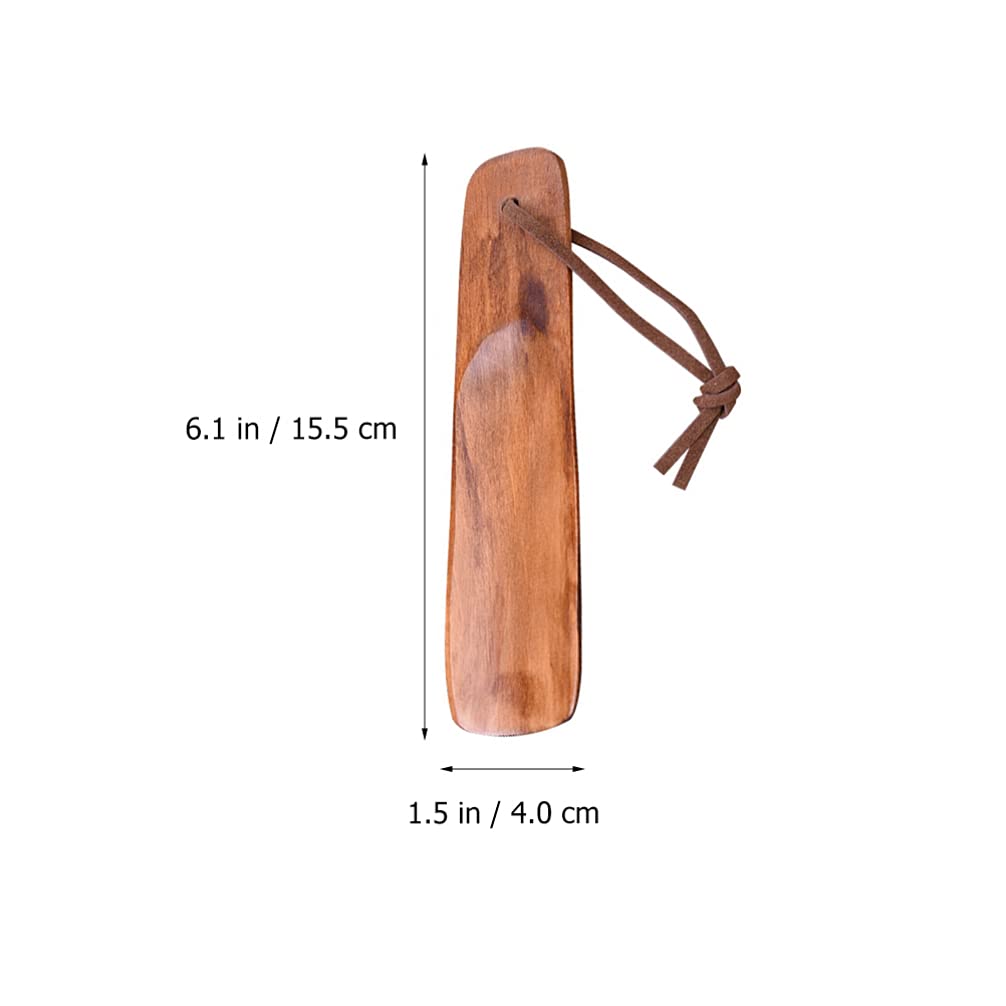 EXCEART 2 Pcs Shoe Horn Short Handle Wooden Shoe Horn Small Travel Shoe Horns for Men, Women EXCEART