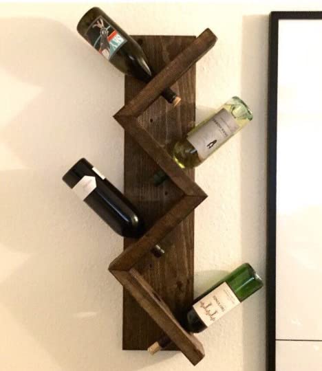 Zig Zag Wine Rack Wall Mounted DistressedMeNot