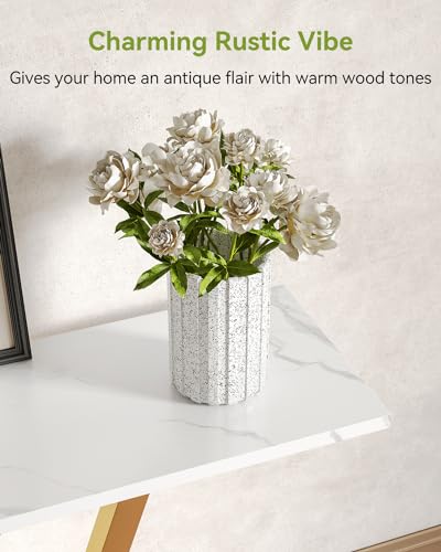 LITTLE TREE Console Table Hallway Table for Entryway 43 Inch Sofa Table Entryway Tables for Living Room, White & Gold LITTLE TREE
