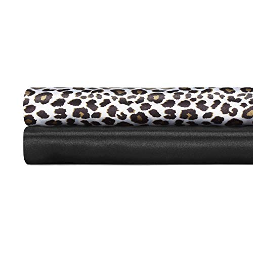 Betsey Johnson - Queen Bed Sheets, Satin Bedding Set with Matching Pillowcases, Wrinkle & Fade Resistant, Silky Smooth for Healthy Hair (Leopard) Betsey Johnson