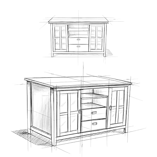 SIMPLIHOME Artisan SOLID WOOD Universal TV Media Stand, 53 inch Wide, Contemporary, Living Room Entertainment Center, Storage Shelves and Cabinets, for Flat Screen TVs up to 60 inches in Honey Brown SIMPLIHOME