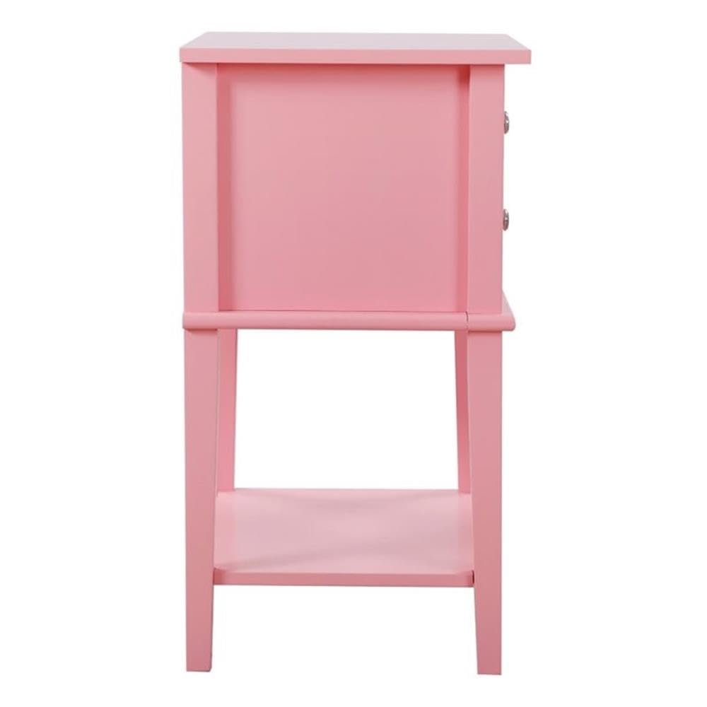 Glory Furniture Newton 2 Drawer Nightstand in Pink Glory Furniture