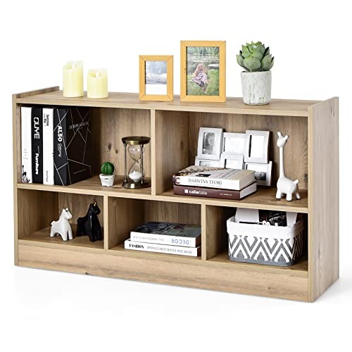 Tangkula 2-Tier 5-Cube Open Shelf Storage Bookcase - Versatile Wooden Display Cabinet for Any Room Tangkula