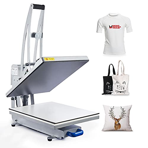 CREWORKS 16x20 Inch Heat Press Machine with Slide Out Base, Auto Open Clamshell Heat Press, Digital Clam Heat Press for T Shirts Bags Mouse Pads, Home Heat Transfer Machine for Gifts Charity CREWORKS