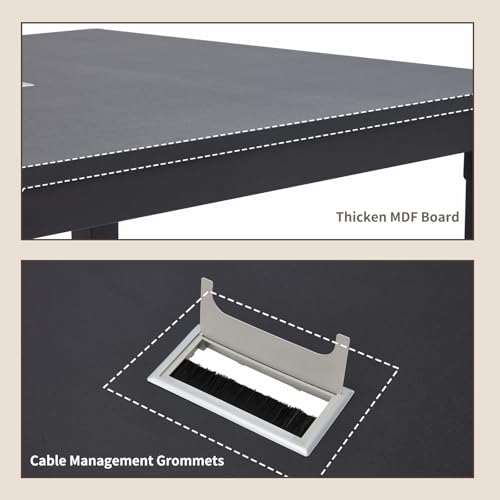 ECOTOUGE 78.7 inch Conference Table Set, 13FT Large Rectangle Meeting Seminar Table Set, Modern Industrial Long Business Tables, Computer Desk (2 Pack, Only Table), Black ECOTOUGE