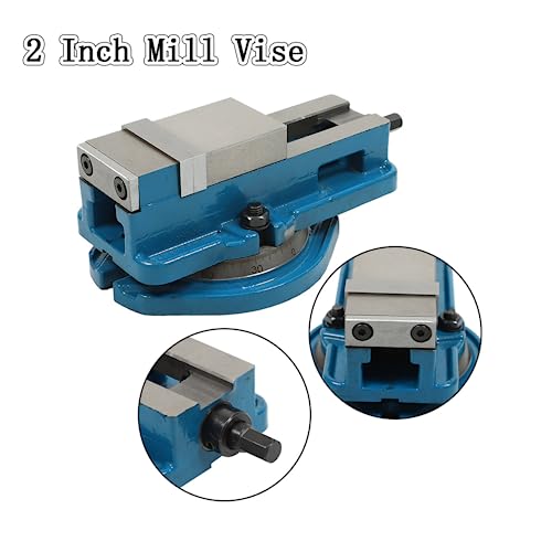 findmall 2 Inch Accuracy Mill Vise with 360 Degree Rotation Base Heavy Duty Milling Machine Vise findmall