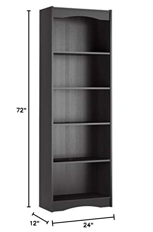 Sonax Hawthorn 72-Inch Tall Bookcase, Midnight Black SONAX