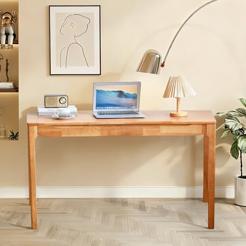 VIZBMYR Widen Solid Wood Desk with Drawers,47"X24" Wood Writing Desk for Small Space,Student Computer PC Desks,Home Desks for Work,Gaming Study Desk for Bedroom Escritorios Desk Table (Natural, 47") VIZBMYR