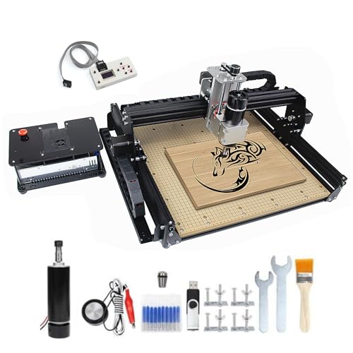 CNCTOPBAOS 4540 CNC Router Machine w/GRBL Offline Controller,500W Spindle 11000rpm,3 Axis Milling Engraving Wood Cutting Carving Engraver Machine For Metal Acrylic MDF Nylon Plastic 16.9x5.4x3.5inch CNCTOPBAOS