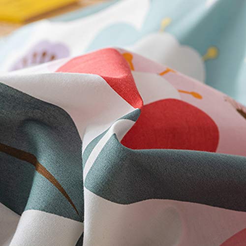 Floral Duvet Cover Twin, 100% Cotton 3 pcs Twin Flower Bedding Set, Garden Reversible Duvet Cover, with Zipper Closure, Breathable (No Comforter) CottonLife