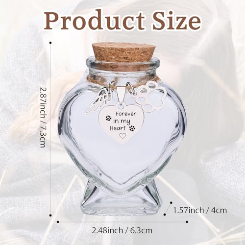 Signifyule Pet Memorial Bottle for Pet Hair,Keepsake for Dog Hair with Heart Shape Glass,Pet Fur Memorial Fur Urn