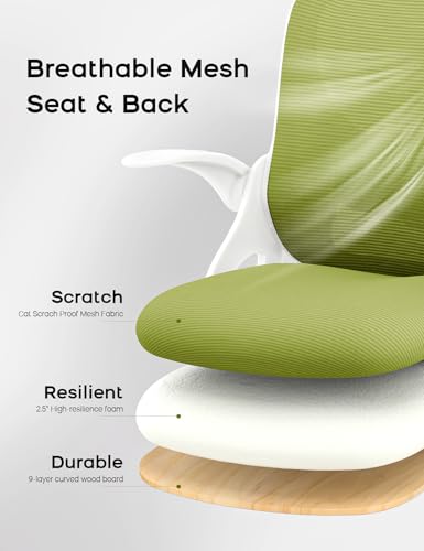 LukkDys Drafting Chair Tall Office Chair with Flip-up Armrests Ergonomic Computer Standing Desk Chair with Comfy Lumbar Support and Adjustable Footrest Ring for Bar Height Desk(White-Green) LukkDys