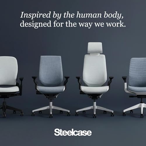 Steelcase Series 1 Office Chair - Ergonomic Work Chair with Wheels for Carpet - Helps Support Productivity - Weight-Activated Controls, Back Supports & Arm Support - Easy Assembly - Graphite, Light Steelcase