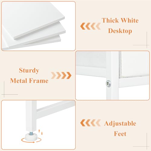 Jakyitvi Small Vanity Desk with Mirror and Drawers, White Makeup Vanity Table with Storage, Compact Vanity for Bedroom, Modern Makeup Desk for Girls, Space-Saving Vanity Table Jakyitvi