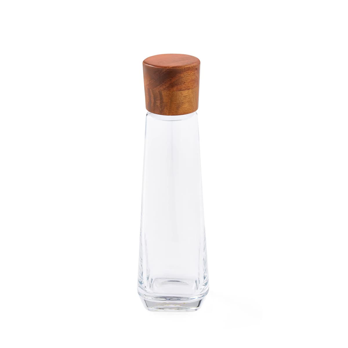 nambe Vie Decanter with Stopper | 12-Inch | Decanter for Whiskey, Wine, Liquor | Made of Glass and Acacia Wood | Contemporary Glass Barware | Dishwasher Safe Nambe