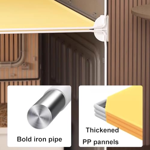 GUQASDV Cat Cage, Catio Indoor Cat Enclosure, Enclosed Cat Playpen, Cat Crate with Enclosed Litter Box for Ferret, Chinchilla, Rabbit, Small Animals(White,106x46x106cm) GUQASDV