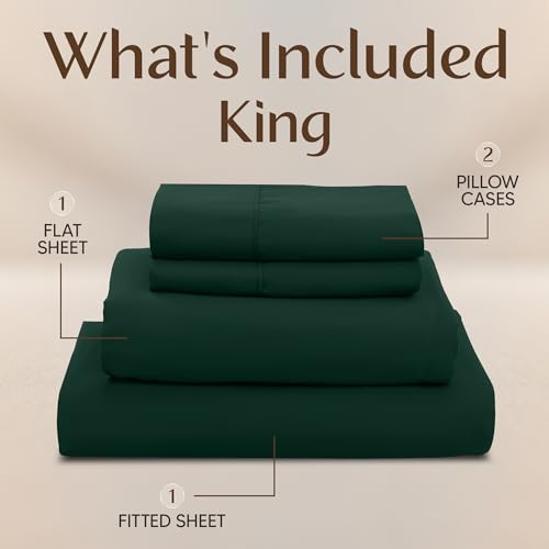 Utopia Bedding King Bed Sheets Set - 4 Piece Bedding - Brushed Microfiber - Shrinkage and Fade Resistant - Easy Care (Emerald Green) Utopia Bedding