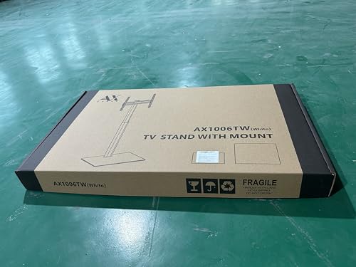 Universal Floor TV Stand with Mount 70 Degree Swivel 9 Level Height Adjustable and Space Saving Design for Most 27 to 65 inch LCD, LED OLED TVs, Perfect for Corner & Bedroom White AX1006TW AX WABER