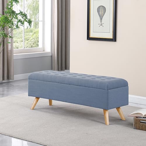 HomePop Modern Storage Bench, Blue Large HomePop