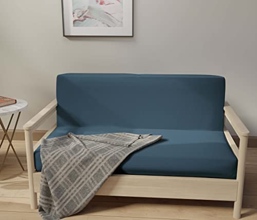 LANE LINEN Futon Covers Full Size, 100% Cotton Slipcovers, Full Size Mattress Cover for Futon Sofa Bed, Foldable Armless Sofa Cover, Zippered Couch Cover - Bluestone LANE LINEN