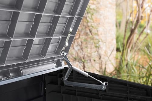 Keter Store-It-Out Prime XL 4.75 x 2.6 Foot Resin Outdoor Storage Shed with Double Doors and Easy Lift Hinges, Perfect for Trash Cans, Garden and Yard Tools, and Pool Toys, Black Keter