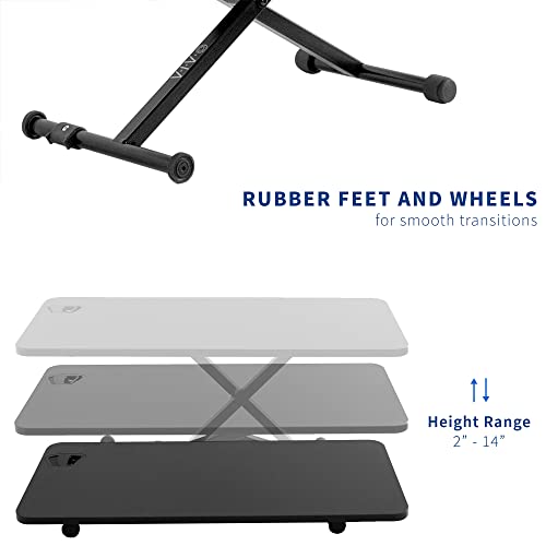 VIVO Black Small Single Top 28 inch Standing Desk Converter, Tabletop Sit to Stand Monitor Riser with Scissor Lift Height Adjustment, DESK-V011F VIVO